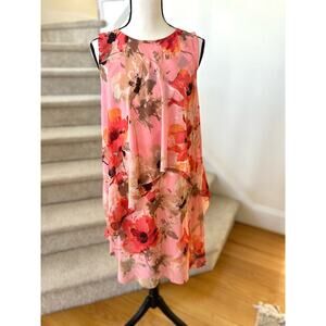 Ralph Lauren Pink Floral Sleeveless Cocktail Dress